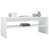 vidaXL Mesa de centro madera contrachapada blanco brillo 100x40x40 cm