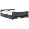 vidaXL Estructura de cama 4 cajones madera pino gris oscuro 160x200 cm
