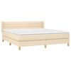 vidaXL Cama box spring con colch&oacute;n tela color crema 180x200 cm