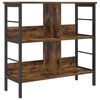 vidaXL Estante de libros 4 niveles 82 x 32 x 79 cm Roble ahumado