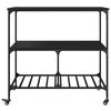 vidaXL Carrito de cocina madera de ingeniería negro 100x50x95 cm