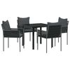 vidaXL Conjunto de Comedor de Jard&iacute;n 5 pcs Negro y Gris