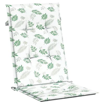 vidaXL Cojines de silla de respaldo alto 2 uds tela estampado de hojas