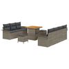 vidaXL Conjunto de sof&aacute; de jard&iacute;n 10 uds. 9-N&uacute;mero de plazas Gris