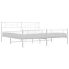 vidaXL Estructura cama sin colch&oacute;n con estribo metal blanco 180x200 cm