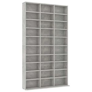 vidaXL Armario para CDs madera contrachapada gris 102x16x177,5 cm