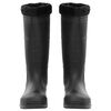 vidaXL Botas de agua con calcetines extra&iacute;bles negro n&uacute;mero 44 PVC