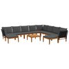 vidaXL 11 uds. Madera de Acacia S&oacute;lida y Cuerda Natural