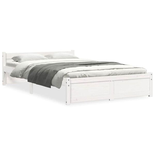 vidaXL Estructura de cama sin colchón madera maciza blanco 120x190 cm