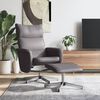 vidaXL Sill&oacute;n reclinable con reposapi&eacute;s cuero sint&eacute;tico gris