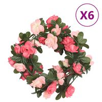 vidaXL Guirnaldas de flores artificiales 6 uds rosa 240 cm