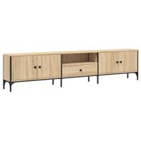 vidaXL Mueble de TV cajón madera ingeniería roble Sonoma 200x25x44 cm