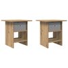vidaXL Mesita de Noche con caj&oacute;n 2 pcs Roble artesanal 41 x 40 x 45 cm