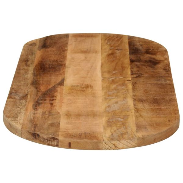 vidaXL Tablero de mesa ovalado madera maciza mango rugosa 100x40x3,8cm