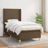 vidaXL Cama box spring con colch&oacute;n tela marr&oacute;n oscuro 80x200 cm