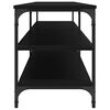 vidaXL Mueble de TV metal y madera contrachapada negro 200x30x50 cm