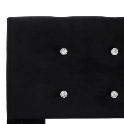 vidaXL Cama con colchón de terciopelo negro 90x200 cm