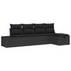 vidaXL Conjunto de sof&aacute;s de jard&iacute;n 5 uds. Negro rat&aacute;n sint&eacute;tico