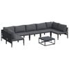 vidaXL Conjunto de sof&aacute;s de jard&iacute;n con coj&iacute;n 8 pcs Negro Acero