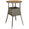 vidaXL Mesa de jard&iacute;n madera acacia y rat&aacute;n sint&eacute;tico gris &Oslash;60x75 cm