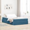 vidaXL Cama con almacenamiento y colchón Azul 120 x 190 cm Terciopelo