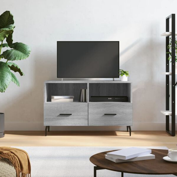 vidaXL Mueble de TV madera de ingeniería gris Sonoma 80x36x50 cm