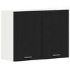 vidaXL Mueble colgante Lyon Roble Negro 80 x 31 x 60 cm