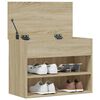 vidaXL Banco zapatero madera contrachapada roble Sonoma 60x30x45 cm