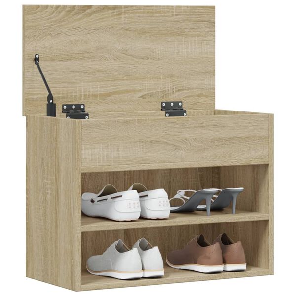 vidaXL Banco zapatero madera contrachapada roble Sonoma 60x30x45 cm