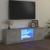 vidaXL Mueble de TV con luces LED gris hormig&oacute;n 120x30x36 cm