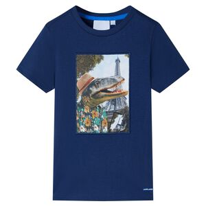 vidaXL Camiseta infantil azul oscuro 116