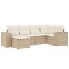 vidaXL Juego de sof&aacute;s jard&iacute;n con cojines 6 pzas rat&aacute;n sint&eacute;tico beige