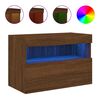 vidaXL Mueble de TV de pared con luces LED roble marr&oacute;n 60x30x40 cm