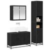 vidaXL Juego de muebles de ba&ntilde;o 3 pcs Roble Negro Madera contrachapada