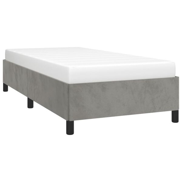 vidaXL Estructura de cama sin colchón terciopelo gris claro 90x190 cm