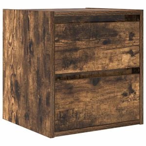 vidaXL Mesilla de noche de pared roble ahumado 38x34x40 cm