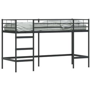vidaXL Estructura de litera para ni&ntilde;os Liso Negro 75 x 190 cm Acero