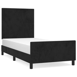 vidaXL Estructura de cama sin colch&oacute;n terciopelo negro 100x200 cm