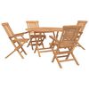 vidaXL Conjunto de Jard&iacute;n 5 uds. Marr&oacute;n Madera de teca maciza