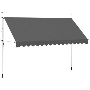 vidaXL Toldo retr&aacute;ctil de operaci&oacute;n manual antracita 400 cm