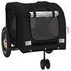 vidaXL Remolque de bicicleta mascotas hierro tela Oxford negro