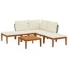 vidaXL 6 uds. Madera de Acacia S&oacute;lida y Cuerda Natural