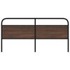 vidaXL Cabecero de acero y madera de ingenier&iacute;a marr&oacute;n roble 200 cm
