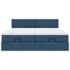 vidaXL Estructura de cama otomana con colchones tela azul 160x200 cm