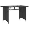 vidaXL Mesa de jard&iacute;n superficie de vidrio rat&aacute;n PE negro 110x68x70 cm