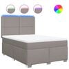 vidaXL Cama box spring con colch&oacute;n tela gris taupe 160x200 cm