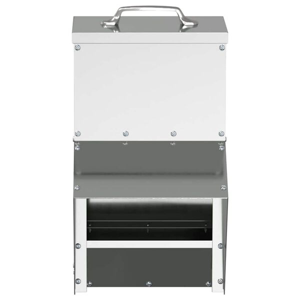 vidaXL Comedero para pollos Plateado 20 x 25 x 35 cm Acero Galvanizado