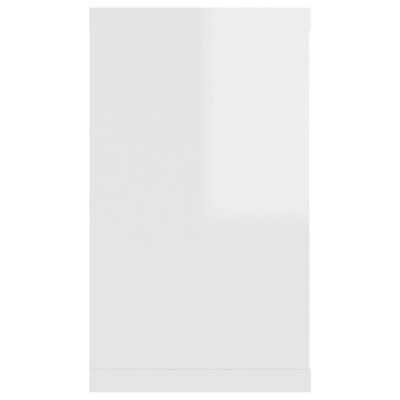 vidaXL Estantes cubo pared 4 uds aglomerado blanco brillo 80x15x26,5cm