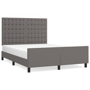 vidaXL Estructura de cama sin colch&oacute;n cuero sint&eacute;tico gris 140x190 cm