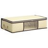 vidaXL Caja de almacenamiento con ventana lateral transparente Crema